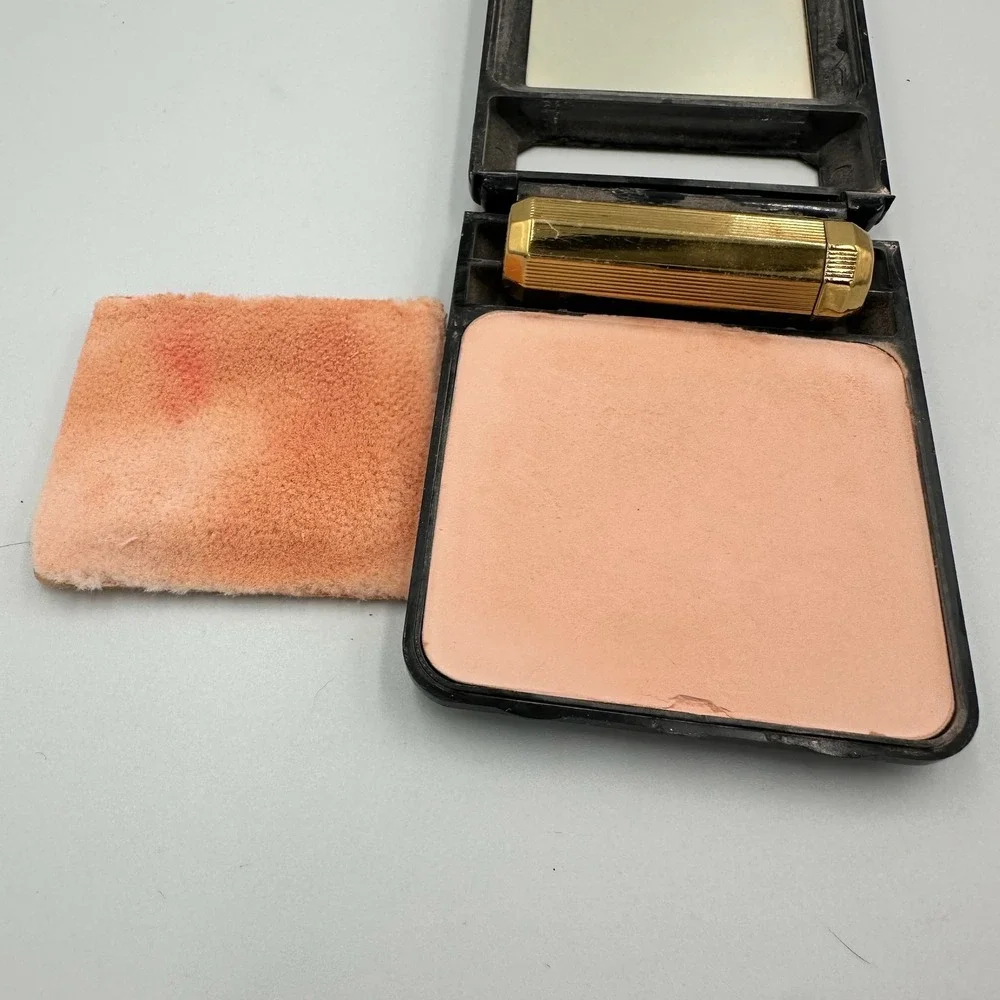 Vintage DuBarry Flatter Plus Compact w Lipstick Art Deco Vanity Makeup‎ Set